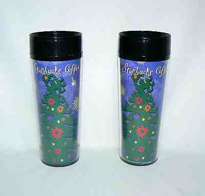 Starbucks ThermoServ. 1997 20 oz. Set Of 2 Christmas Travel Tumblers - Sold on eBay Nov, 29th 2019 for $15.50
