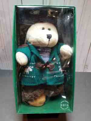 Starbucks 2016 Limited Edition Green Sweater Christmas Bearista Plush Teddy Bear - Sold on eBay Nov, 29th 2019 for $17.95