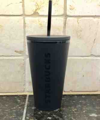 Starbucks Holiday 2019 Grande Tumbler Cup Matte Black Vertical Lettering - Sold on eBay Nov, 29th 2019 for $23.49