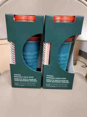 Starbucks 2019 Holiday Christmas Reusable Cold Cups 24oz 5 pack -Free shipping - Sold on eBay Nov, 29th 2019 for $25.00