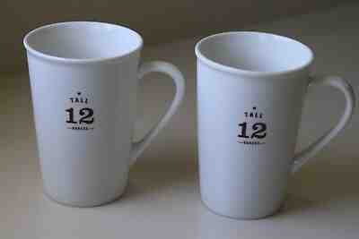 STARBUCKS 2010 TALL 12 OUNCES - BROWN LETTERS NUMBERS & STARS - 2 CLASSIC MUGS - Sold on eBay Nov, 29th 2019 for $32.00