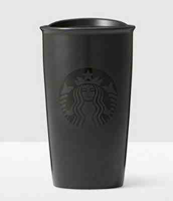 Starbucks 2015 Matte Black On Black Ceramic DOUBLE WALLED Tumbler Mug 12oz - Sold on eBay Nov, 30th 2019 for $20.00