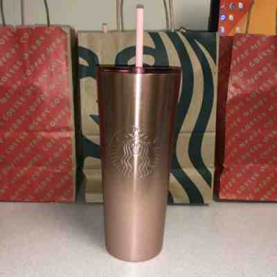 Starbucks Holiday 2019 Mirror Glitter Rose Gold Glitter Cold Cup Tumbler 24 oz - Sold on eBay Nov, 30th 2019 for $40.00