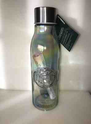 NEW Starbucks Recycled Glass Water Bottle Rainbow Iridescent Holiday 2019 LE - Sold on eBay Nov, 30th 2019 for $15.50