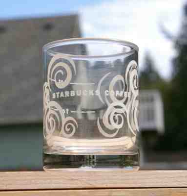Starbucks Coffee Company White Swirls Clear Shot Glass 1oz 2oz 1 & 2 Ounce Marks - Sold on eBay Nov, 30th 2019 for $18.00