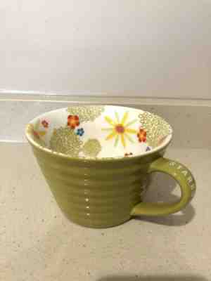 Starbucks Mug 2007 Green Ribbed Floral Flowers Coffee Tea 12 fl oz Collectible - Sold on eBay Nov, 30th 2019 for $22.80