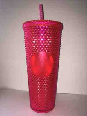 Starbucks 2019 holiday studded tumbler neon pink - Sold on eBay Nov, 30th 2019 for $24.99