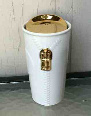 Starbucks Cup Mug Tumbler Zipper Ceramic Gold double wall travel New 10 oz nobox - Sold on eBay Nov, 30th 2019 for $17.09