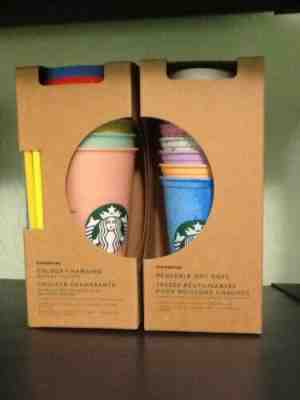 Starbucks 2019 Reusable Color Changing Cold Cups 5 pk & Marble Hot Cups 6 pk NIB - Sold on eBay Nov, 29th 2019 for $109.99