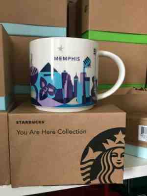  Starbucks Coffee YAH Mug Memphis You Are Here Cup 14 oz White Blue Purple NEW - Sold on eBay Nov, 29th 2019 for $32.99