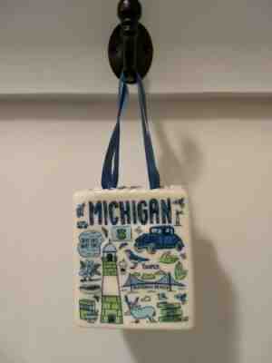 Starbucks MICHIGAN Been There Tote Bag Ceramic Xmas Ornament Gift Holder NWT - Sold on eBay Nov, 29th 2019 for $27.99