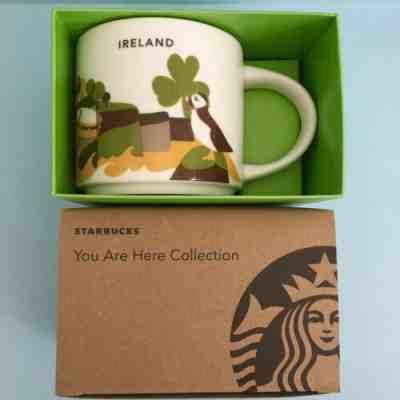 NEW STARBUCKS IRELAND YOU ARE HERE YAH CERAMIC MUG 14oz PUFFIN BLARNEY SHAMROCK - Sold on eBay Nov, 29th 2019 for $55.00