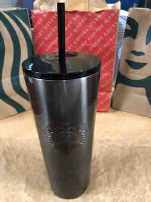 Brand New Starbucks 2019 Venti Platinum Black S.S. Cold Cup Tumbler for Holidays - Sold on eBay Nov, 29th 2019 for $18.80