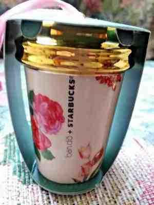 Starbucks Ornament Bando Christmas 2018 Floral Holiday Pink Roses Ceramic - Sold on eBay Dec, 1st 2019 for $16.25