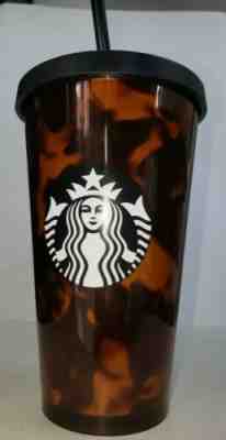 NEW Starbucks Tortoise Shell Tumbler 16oz with Black screw on cap - Sold on eBay Dec, 1st 2019 for $18.50