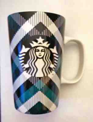Starbucks Coffee Tea Mug 16 oz Plaid Siren Mermaid 2015 Teal Black White Cup New - Sold on eBay Dec, 1st 2019 for $29.99