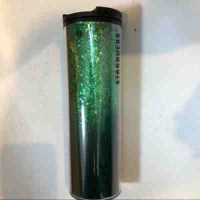  NEW! Starbucks Green Glitter Holiday Tumbler Hot Cup 2019 Set Twist top - Sold on eBay Dec, 1st 2019 for $22.00