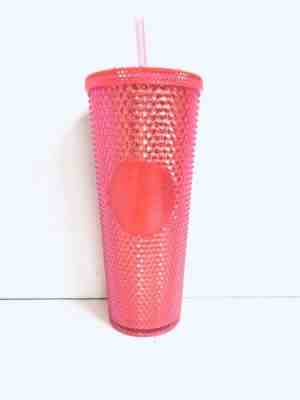 NEW STARBUCKS Neon Pink Studded Cold Cup Tumbler WINTER HOLIDAY 2019 24 oz - Sold on eBay Dec, 1st 2019 for $27.00