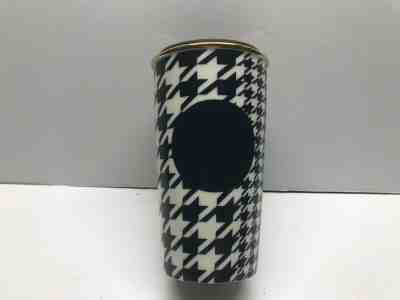 Starbucks Houndstooth Navy Blue Gold Mug 12oz Dot Collection Travel Tumbler  - Sold on eBay Dec, 1st 2019 for $15.00