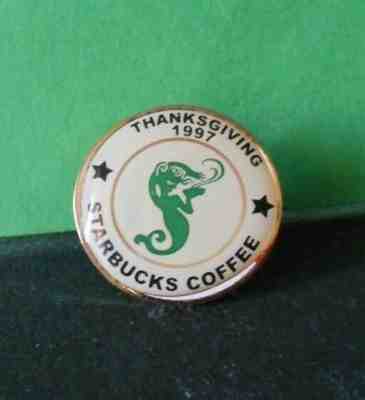 STARBUCKS Original 1997 THANKSGIVING Partner AWARD PIN with Mermaid  *Mint* - Sold on eBay Dec, 1st 2019 for $59.95