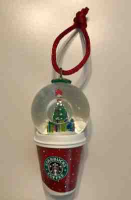 Starbucks 2007 Holiday Snow Globe Red Coffee Cup Christmas Ornament Tree - Sold on eBay Dec, 1st 2019 for $28.99