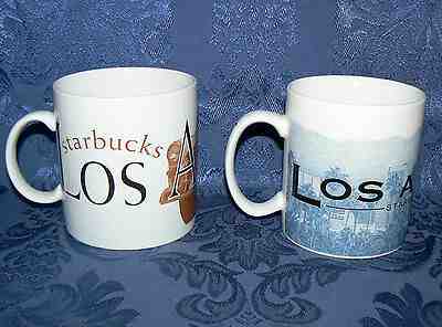 STARBUCKS PAIR SET OF 2 LOS ANGELES CITY MUGS MIS-MATCHING LA CALIFORNIA - Sold on eBay Dec, 1st 2019 for $17.40
