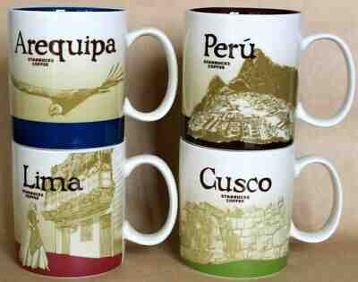 PERU STARBUCKS RARE south america mug lot set 16oz LIMA CUSCO CITY 473 AREQUIPA - Sold on eBay Dec, 1st 2019 for $69.00