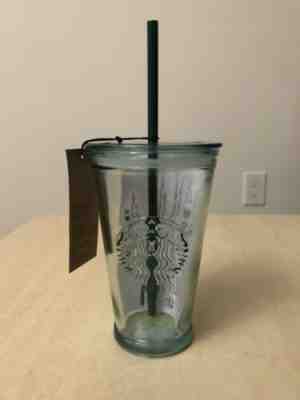 Starbucks NEW 2019 16oz. Recycled Green Glass Tumbler Cold Cup Mug Made In Spain - Sold on eBay Dec, 1st 2019 for $20.00