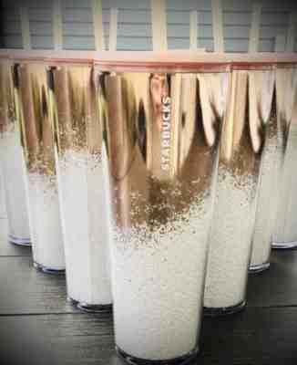 Starbucks 2019 “LIMITED” Holiday Gold Cascading Snow Cold Cup Tumbler 24oz - Sold on eBay Dec, 1st 2019 for $33.99