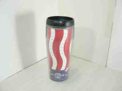Starbucks Coffee 2002 Barista Tumbler 16 oz Red White Blue Stars & Stripes Flag - Sold on eBay Dec, 1st 2019 for $15.00
