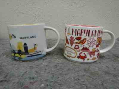 Two Collectible "Maryland" Starbucks Coffee Mugs-"You Are Here" & "Been There"  - Sold on eBay Dec, 1st 2019 for $20.99