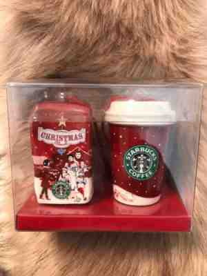 Starbucks Christmas Ornaments 2007. Christmas Blend Coffee Bag & Red To Go Cup - Sold on eBay Dec, 1st 2019 for $19.99