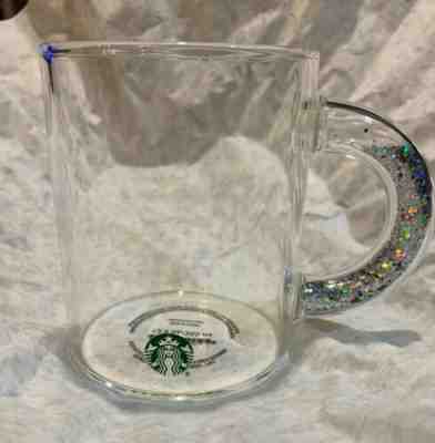 Starbucks Glitter Handle Glass Mug 2019 Holiday Cup Christmas Gift rare - Sold on eBay Nov, 30th 2019 for $36.00