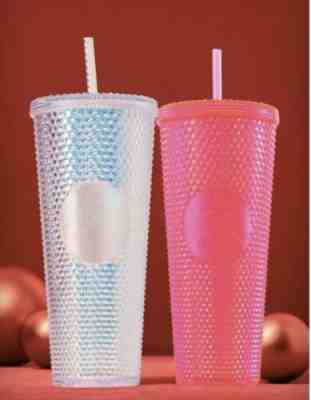2 Starbucks Holiday 2019 Venti Studded Tumblers Platinum Neon Pink Ships Fast! - Sold on eBay Nov, 30th 2019 for $49.99