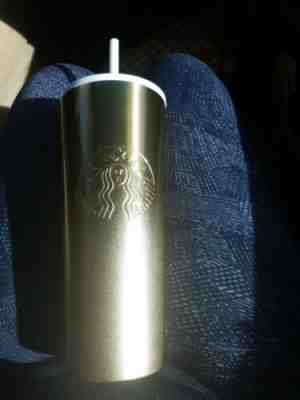 Starbucks 2019 Gold Gradient Glitter Cold Cup Tumbler 24oz Holiday Stainless  - Sold on eBay Nov, 30th 2019 for $25.99