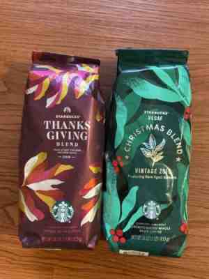 2 lbs Starbucks Decaf Christmas Blend Vintage & Thanks Giving Blend Coffee 2019  - Sold on eBay Nov, 30th 2019 for $28.53