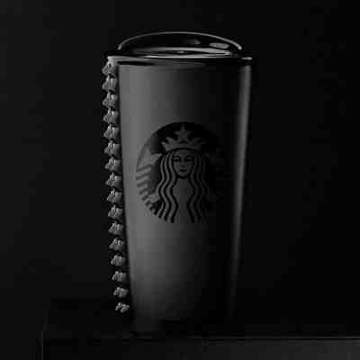 Starbucks Matte Black Studded 10oz  Double Wall Mermaid Logo Tumbler 2015 EUC - Sold on eBay Nov, 30th 2019 for $30.00