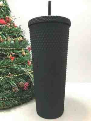 Starbucks Matte Black Studded Tumbler Cold Cup Venti 24oz With Straw Brand New  - Sold on eBay Nov, 30th 2019 for $84.90