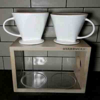 Starbucks Coffee Maker Wood Barista Stand Pour Over Brewer Brewing System Cups - Sold on eBay Nov, 30th 2019 for $26.00