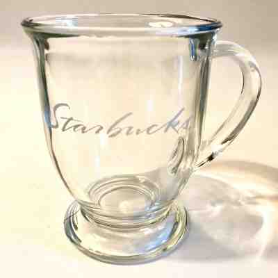 Starbucks Clear Glass Coffee Mug Anchor Hocking Etched Logo 16oz - Sold on eBay Nov, 30th 2019 for $18.95