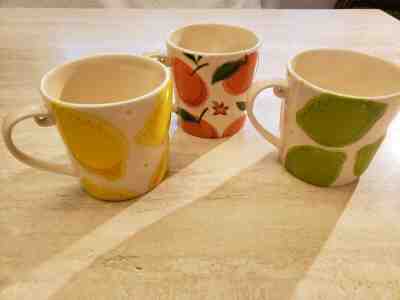 Starbucks Coffee 3 Mugs Fruit 2006 Raised Limes Lemons Oranges 3D Set of all 3 - Sold on eBay Nov, 30th 2019 for $15.00