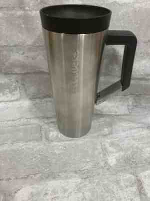 STARBUCKS Travel Tumbler Clip Handle Stainless Steel Double Wall Mug~16oz - Sold on eBay Nov, 30th 2019 for $24.49