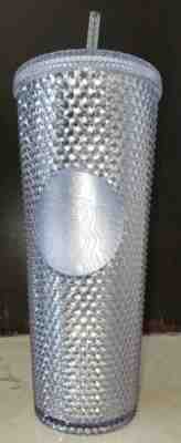 NEW Starbucks 2019 BLING PLATINUM Studded Tumbler Venti 24oz Holiday - Sold on eBay Nov, 30th 2019 for $27.50