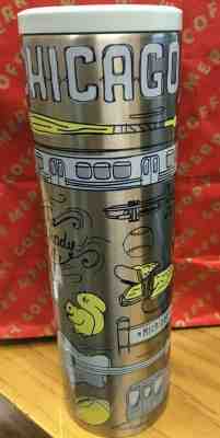 NEW 16 oz Starbucks Chicago Scenes Vacuum Insulated Stainless Steel tumbler - Sold on eBay Nov, 30th 2019 for $24.99