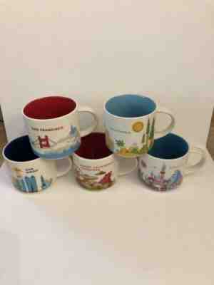 LOT OF 5 STARBUCKS YOU ARE HERE MUGS CALIFORNIA SAN DIEGO SAN FRANCISCO D'LAND - Sold on eBay Nov, 30th 2019 for $89.99