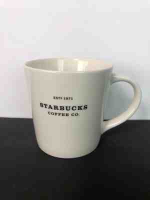 2010 Starbucks Large Coffee Mug Est 1971 New Bone China White Black 18 oz - Sold on eBay Nov, 30th 2019 for $19.95