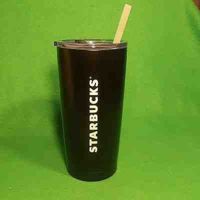 NEW Starbucks Matte Black 20 oz Stainless Hot Cold Tumbler Travel Mug w/ Straw - Sold on eBay Nov, 30th 2019 for $19.99