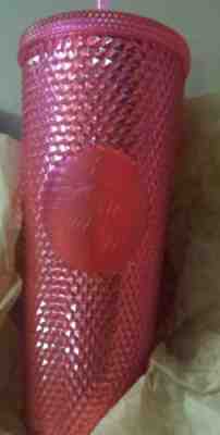 STARBUCKS 2019 Neon Pink Studded Cold Cup Tumbler  HOLIDAY EDITION 24 oz New - Sold on eBay Nov, 30th 2019 for $22.00
