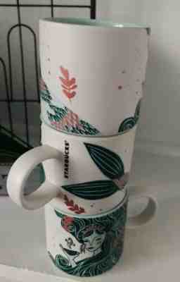 Starbucks ~ Mermaid Siren Teal / Aqua Mug 12 oz Coffee Cup *SET of 3* - Sold on eBay Nov, 30th 2019 for $26.40