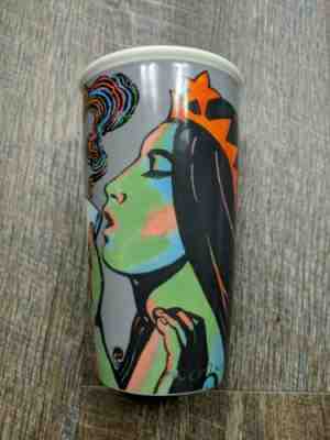 Starbucks 2016 Siren 25th Anniversary Tumbler Travel Mug Milton Glaser Art 12 oz - Sold on eBay Dec, 1st 2019 for $18.07